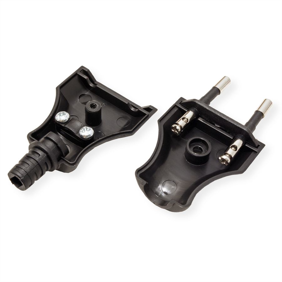 BACHMANN Euro flat plug 2.5A/250VAC, Mounting, black