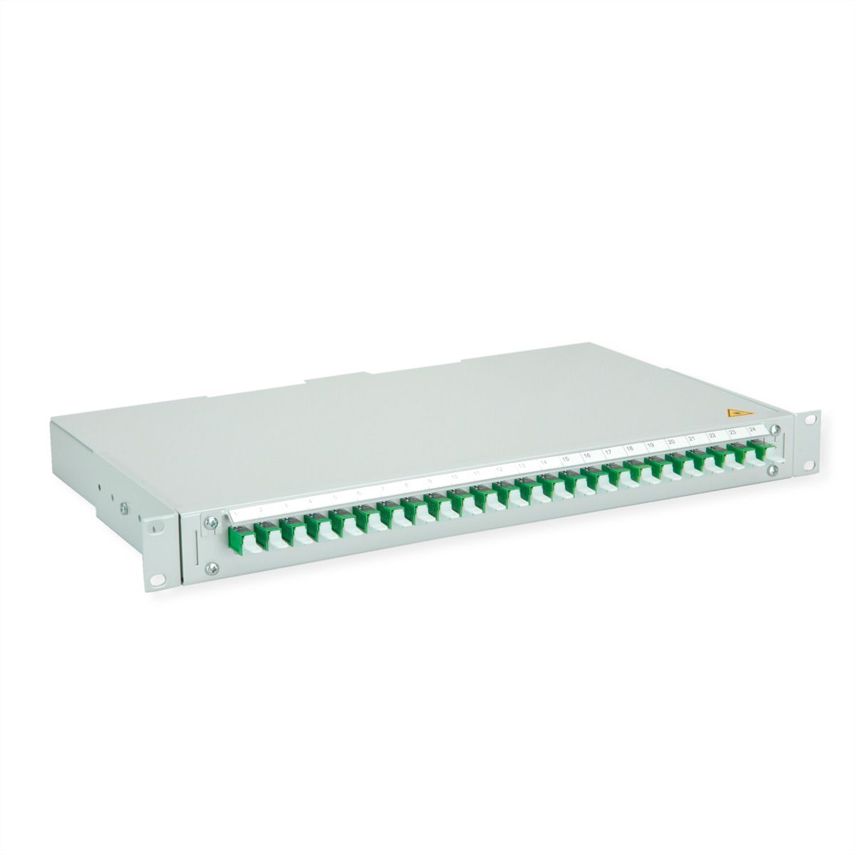 TELEGÄRTNER BASIS V LWL-Panel mit Kupplungen, 24x E2000, grün, OS2 APC