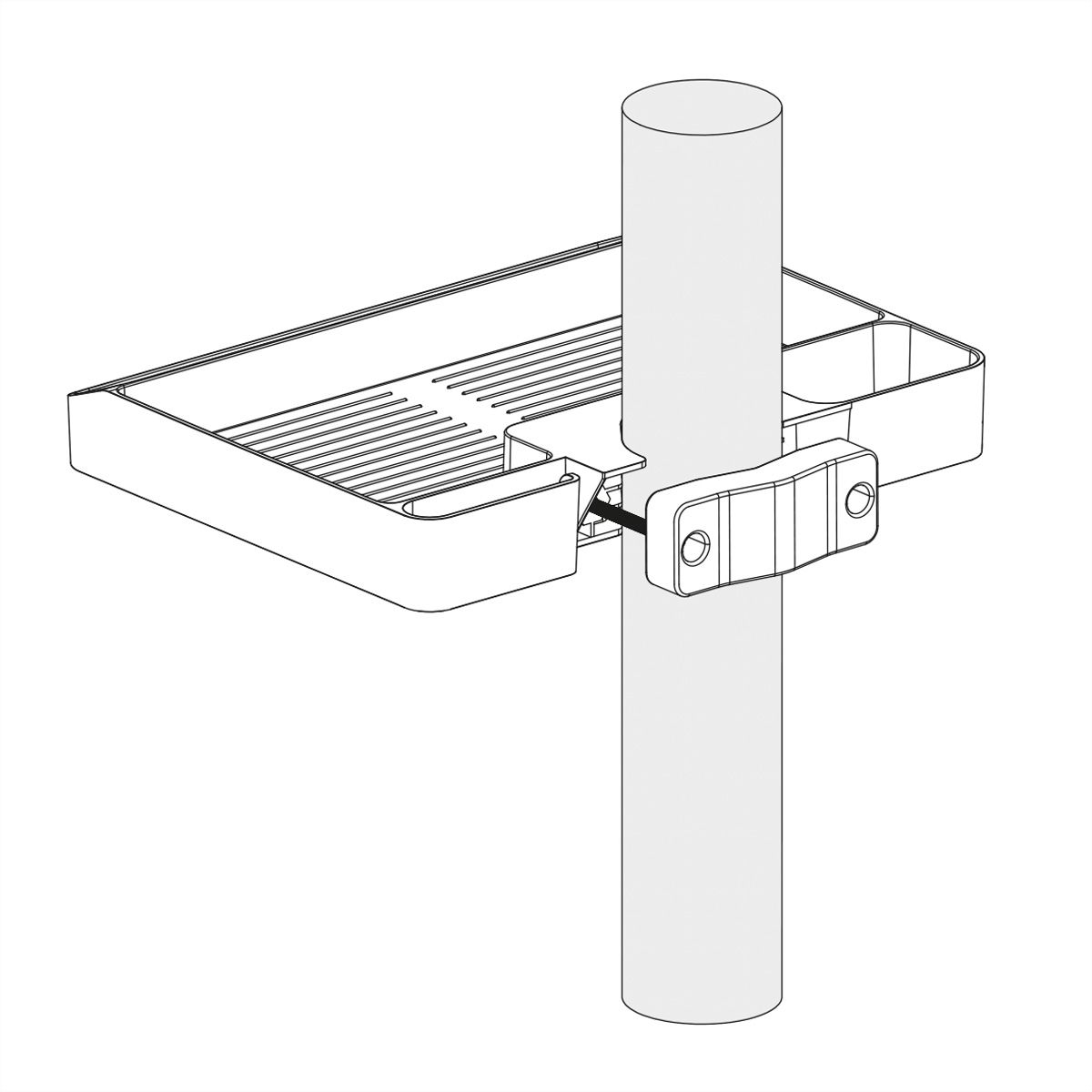 VALUE Opbergrek voor op een paal, max. 3 kg, 30-48 mm (1,2-1,9 inch)