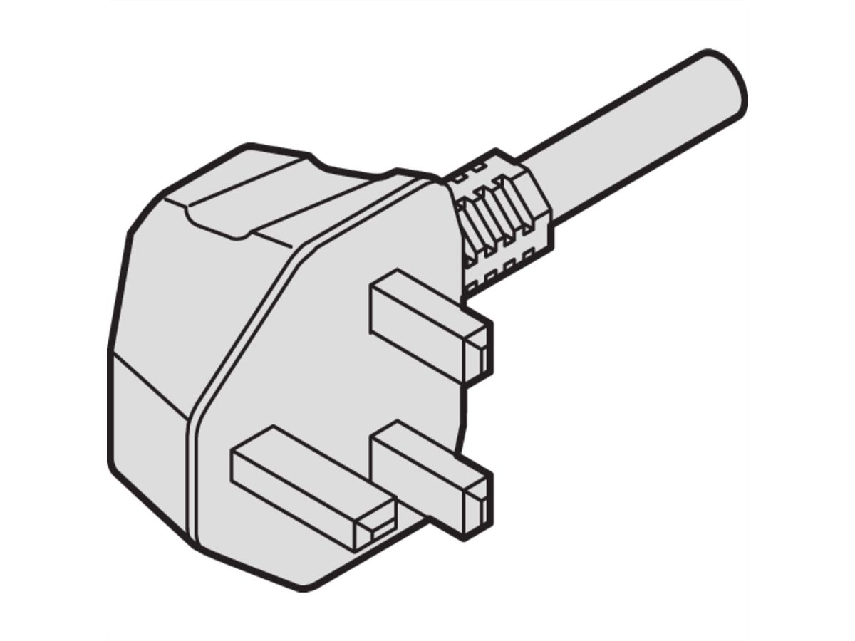 SCHROFF netsnoer, BS naar IEC C13, 2,5 m, zwart