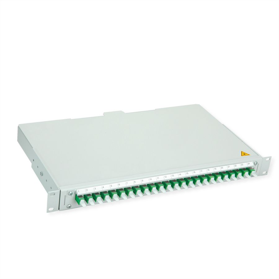TELEGÄRTNER BASIS V LWL-Panel mit Kupplungen, 24x E2000, grün, OS2 APC
