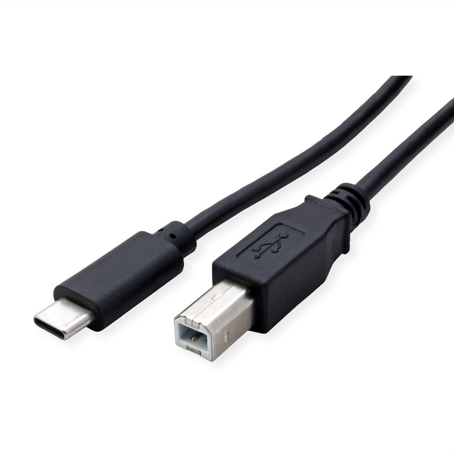 ROLINE USB2.0 Type C Cable, C - B, M/M, zwart, 3 m