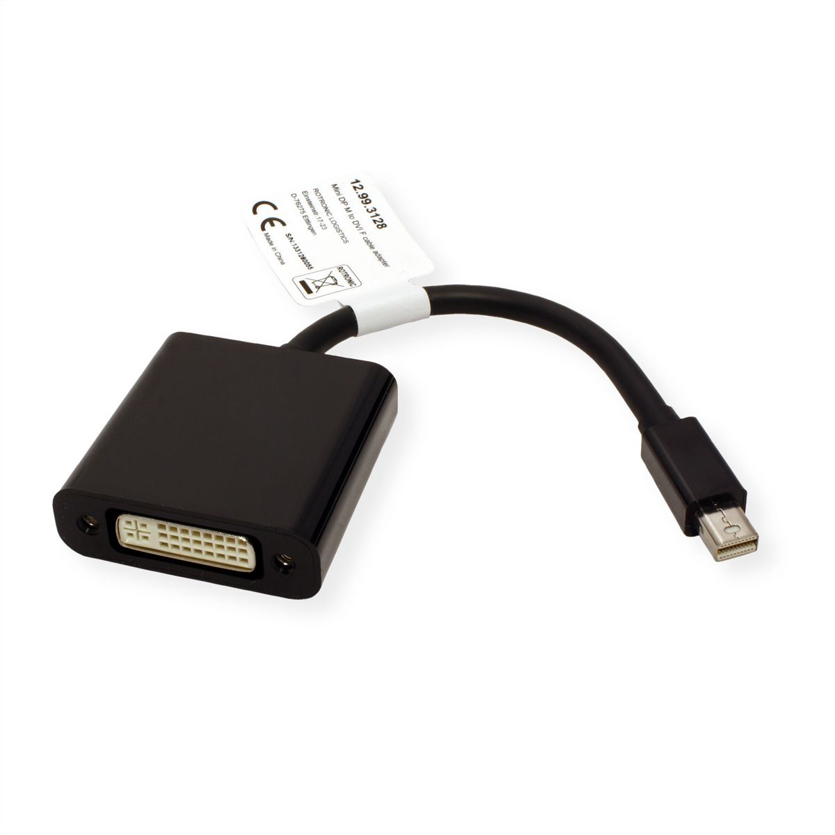 VALUE Mini DisplayPort-DVI Adapter, Mini DP M - DVI F