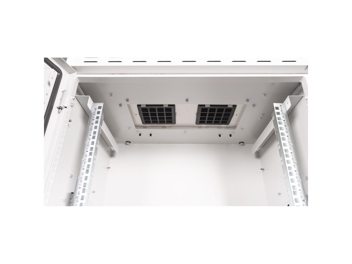 ROLINE 19-inch wall-mounted housing Pro 9 U, 600x450 WxD IP55 outdoor grey