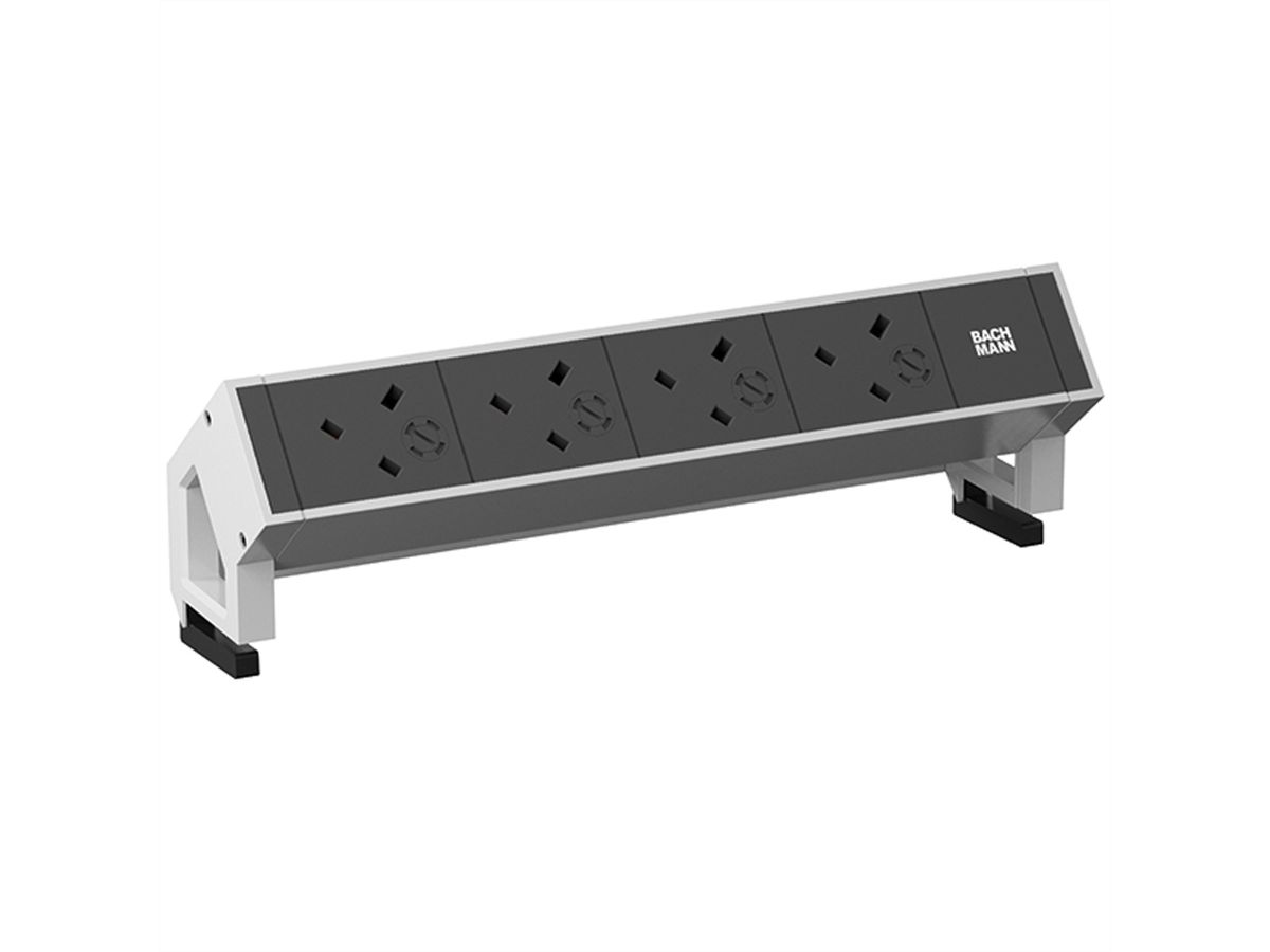 BACHMANN DESK2 4xUK 3.15A 45°, 0.2m GST18 RAL9010, United Kingdom