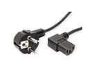 VALUE Power Cable, angled IEC Connector, black, 1.8 m
